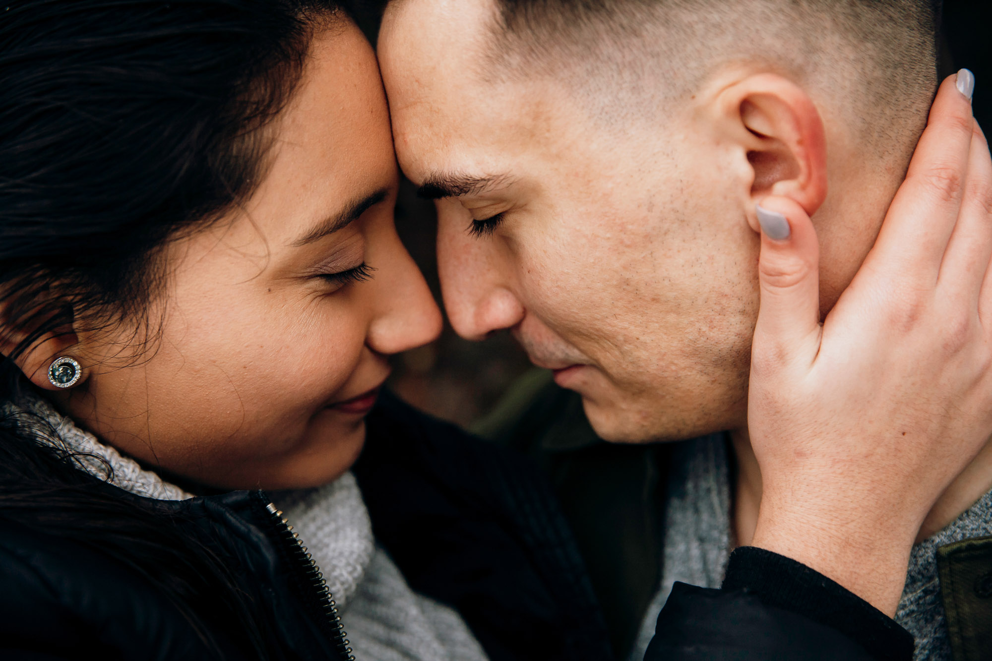 Cle Elum engagement session in the snow by Seattle wedding photographer James Thomas Long Photography