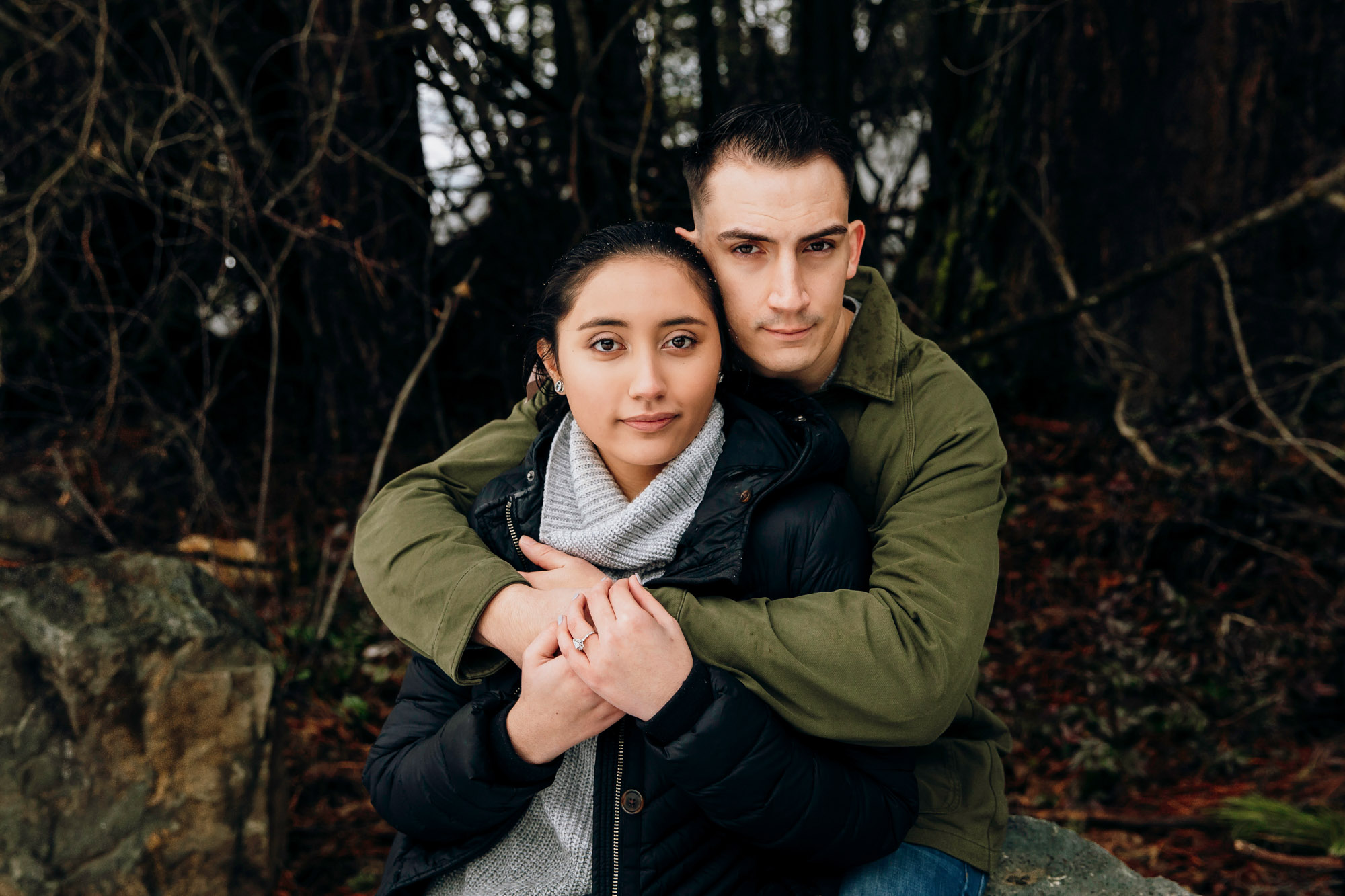 Cle Elum engagement session in the snow by Seattle wedding photographer James Thomas Long Photography