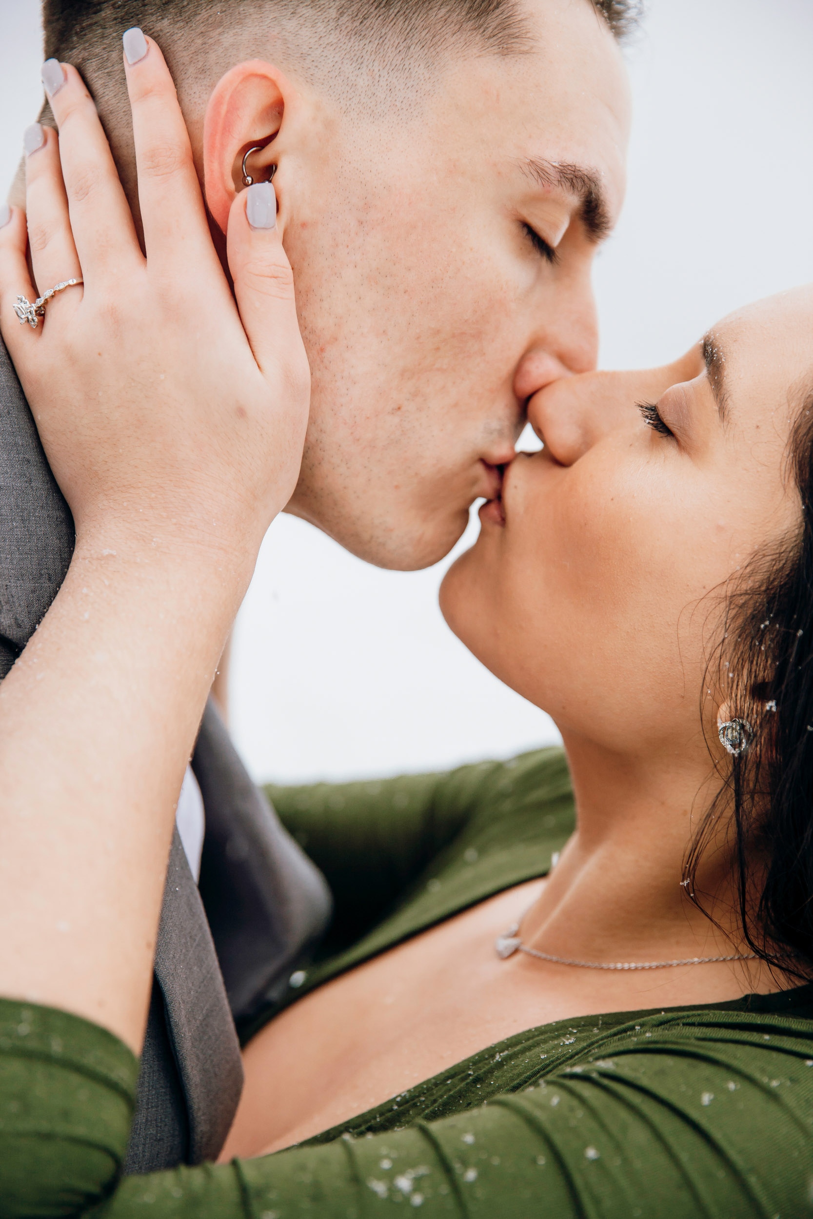 Cle Elum engagement session in the snow by Seattle wedding photographer James Thomas Long Photography