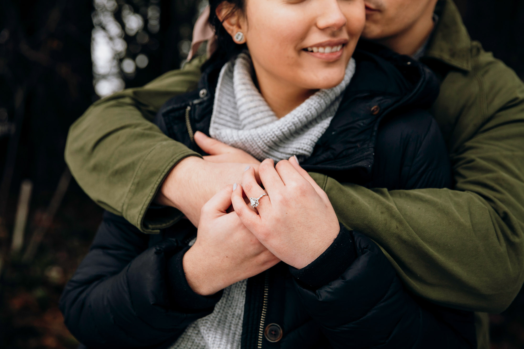 Cle Elum engagement session in the snow by Seattle wedding photographer James Thomas Long Photography