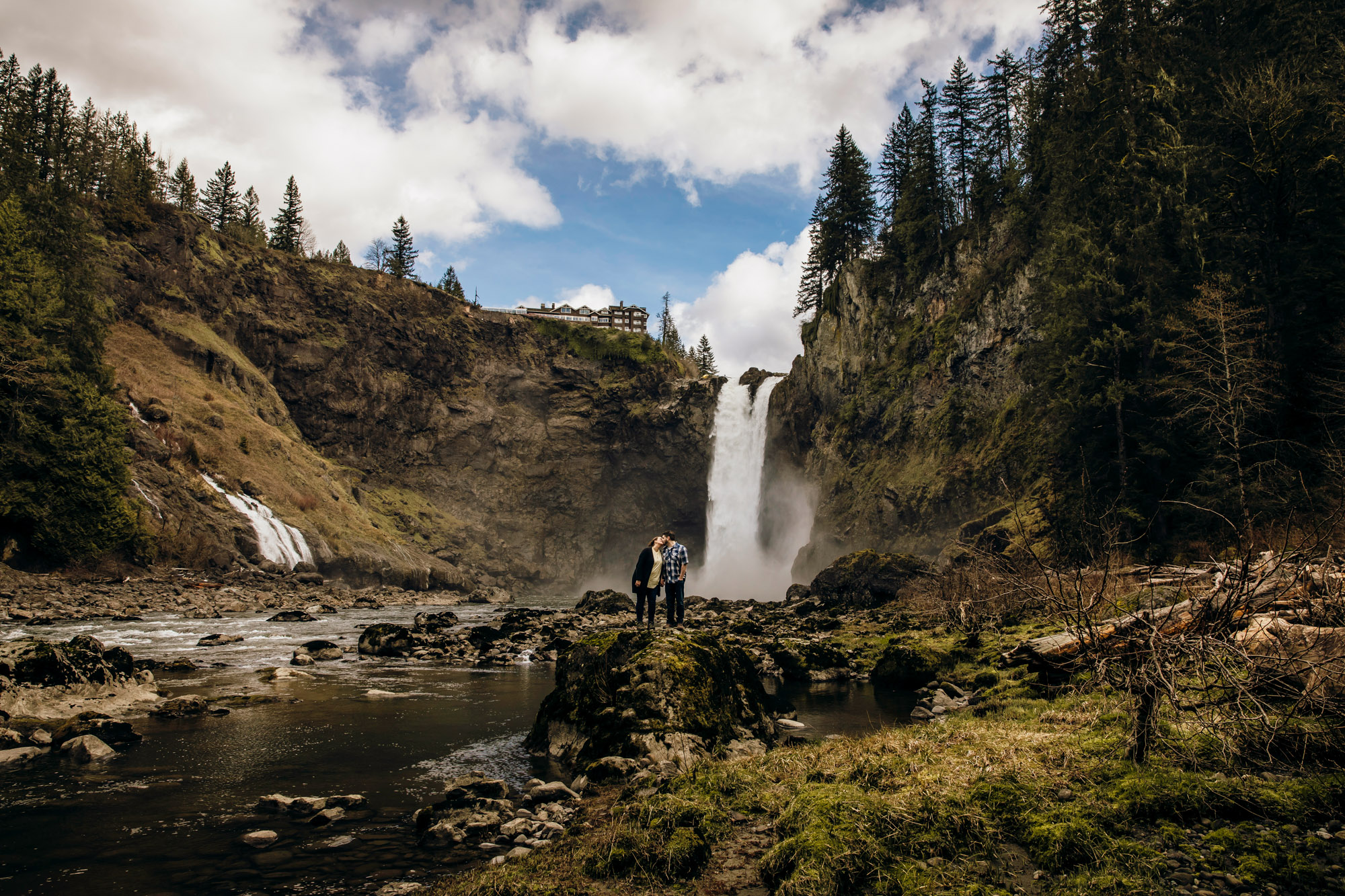 Snoqualmie Falls engagement session by James Thomas Long Photography