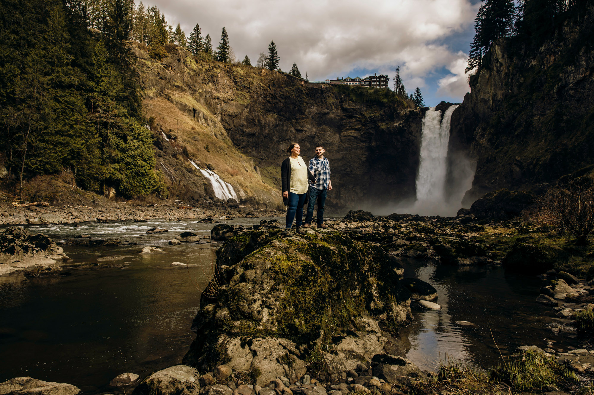 Snoqualmie Falls engagement session by James Thomas Long Photography