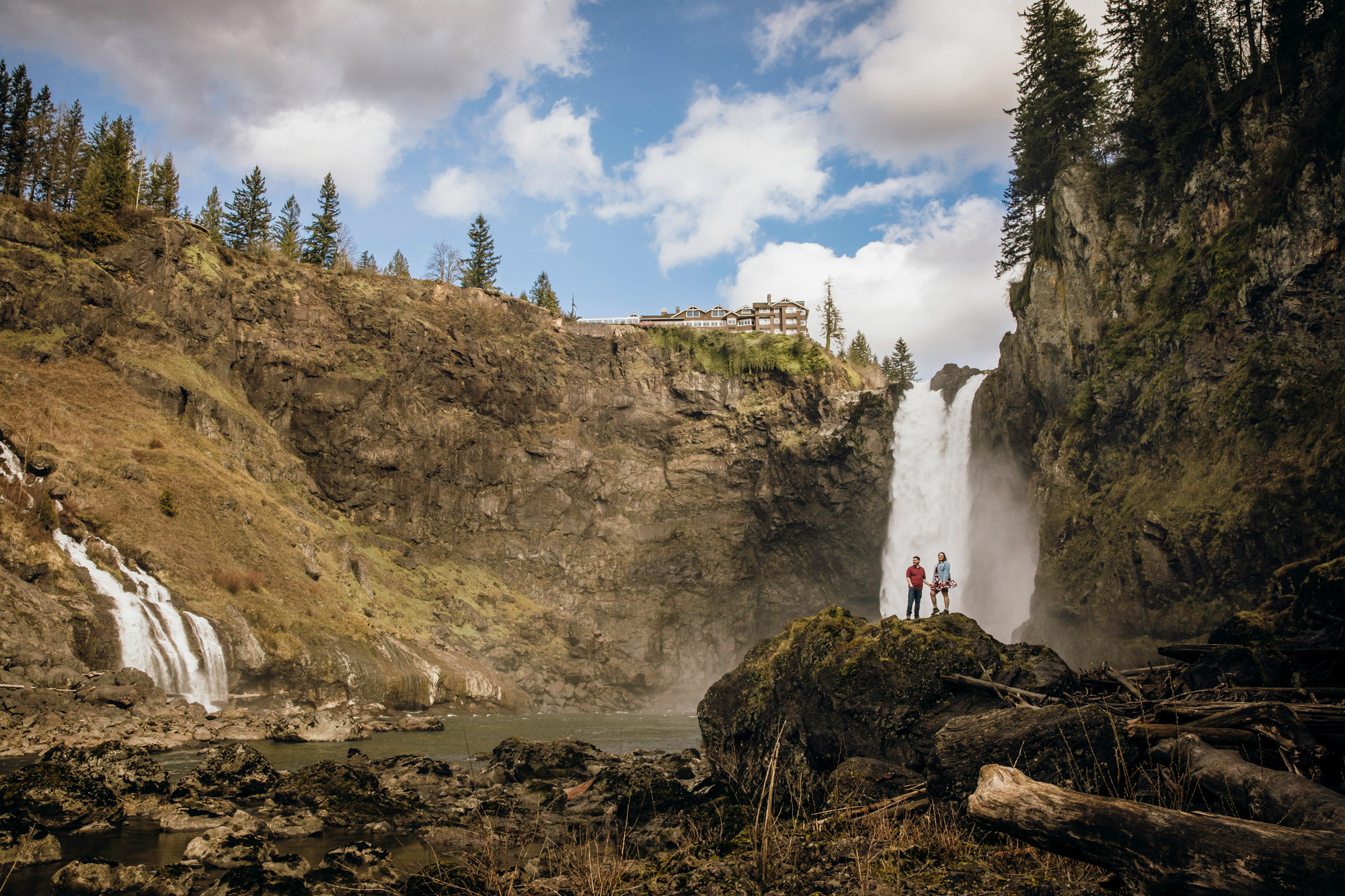 Snoqualmie Falls engagement session by James Thomas Long Photography