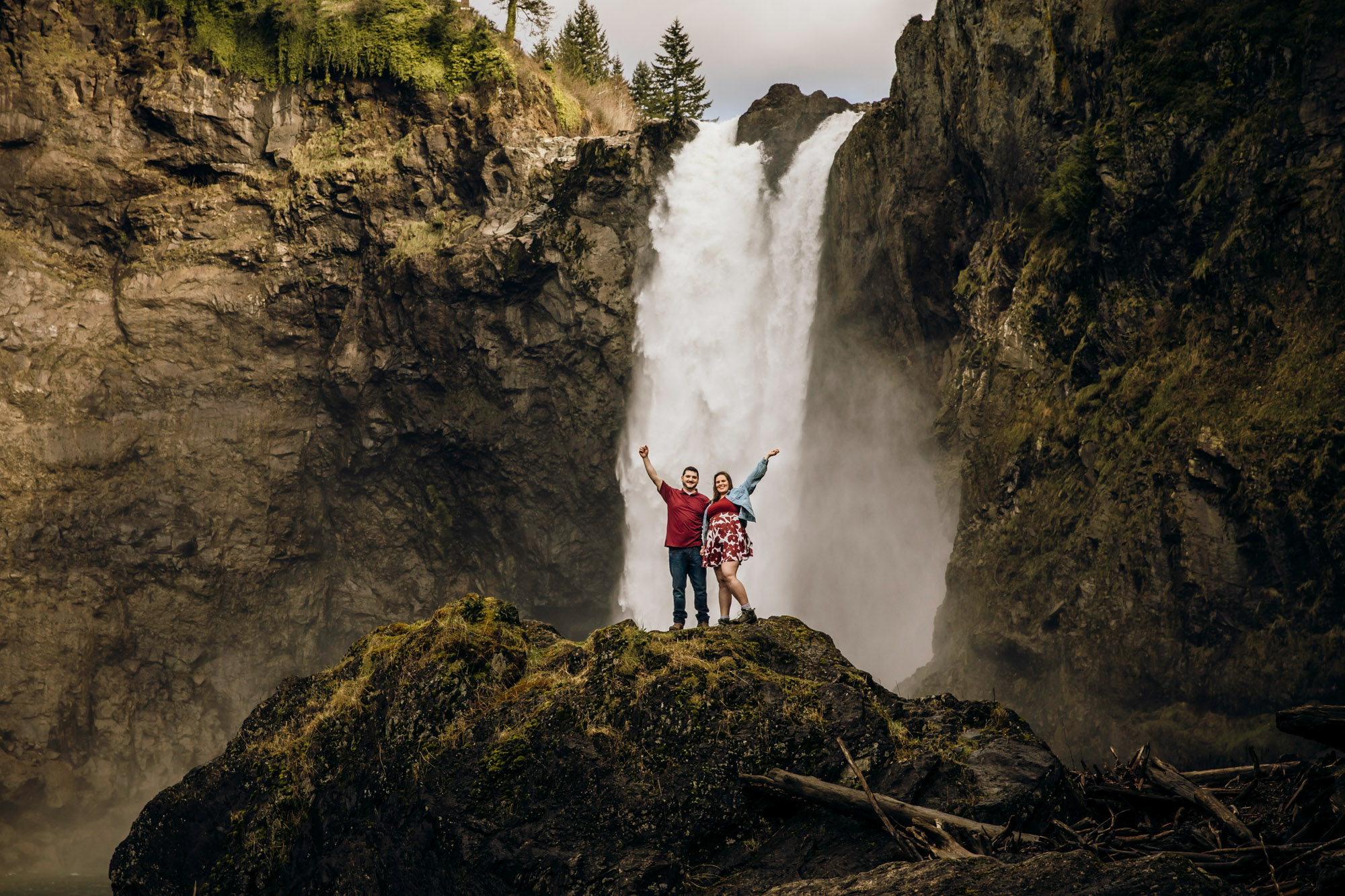 Snoqualmie Falls engagement session by James Thomas Long Photography