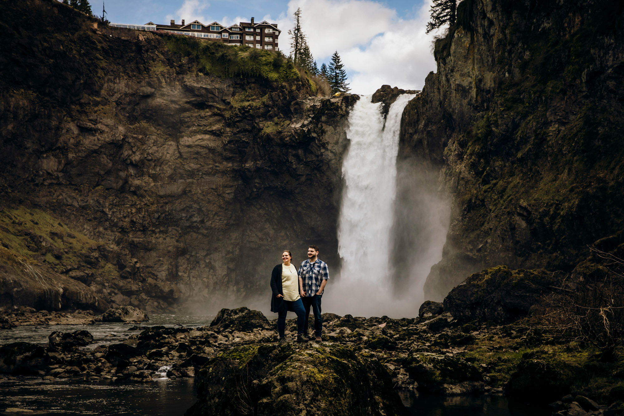 Snoqualmie Falls engagement session by James Thomas Long Photography