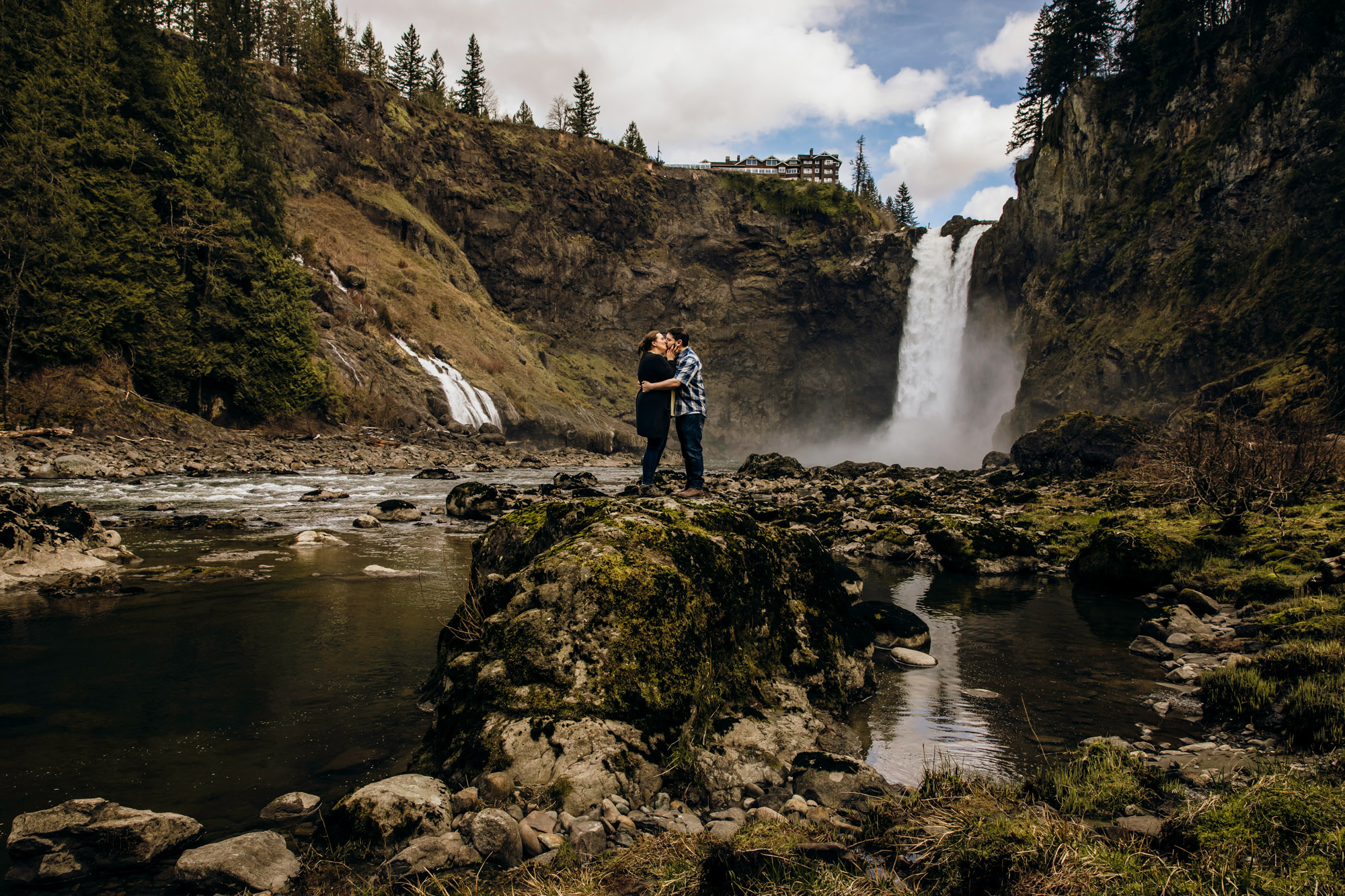 Snoqualmie Falls engagement session by James Thomas Long Photography