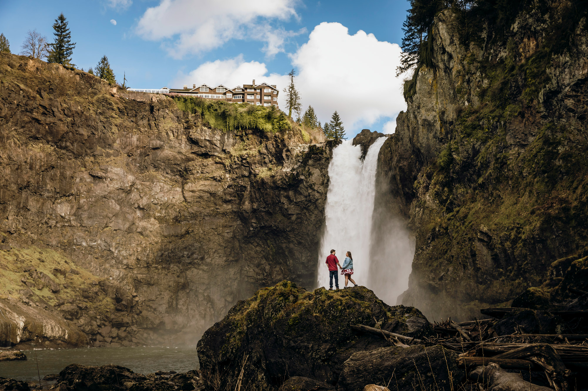 Snoqualmie Falls engagement session by James Thomas Long Photography