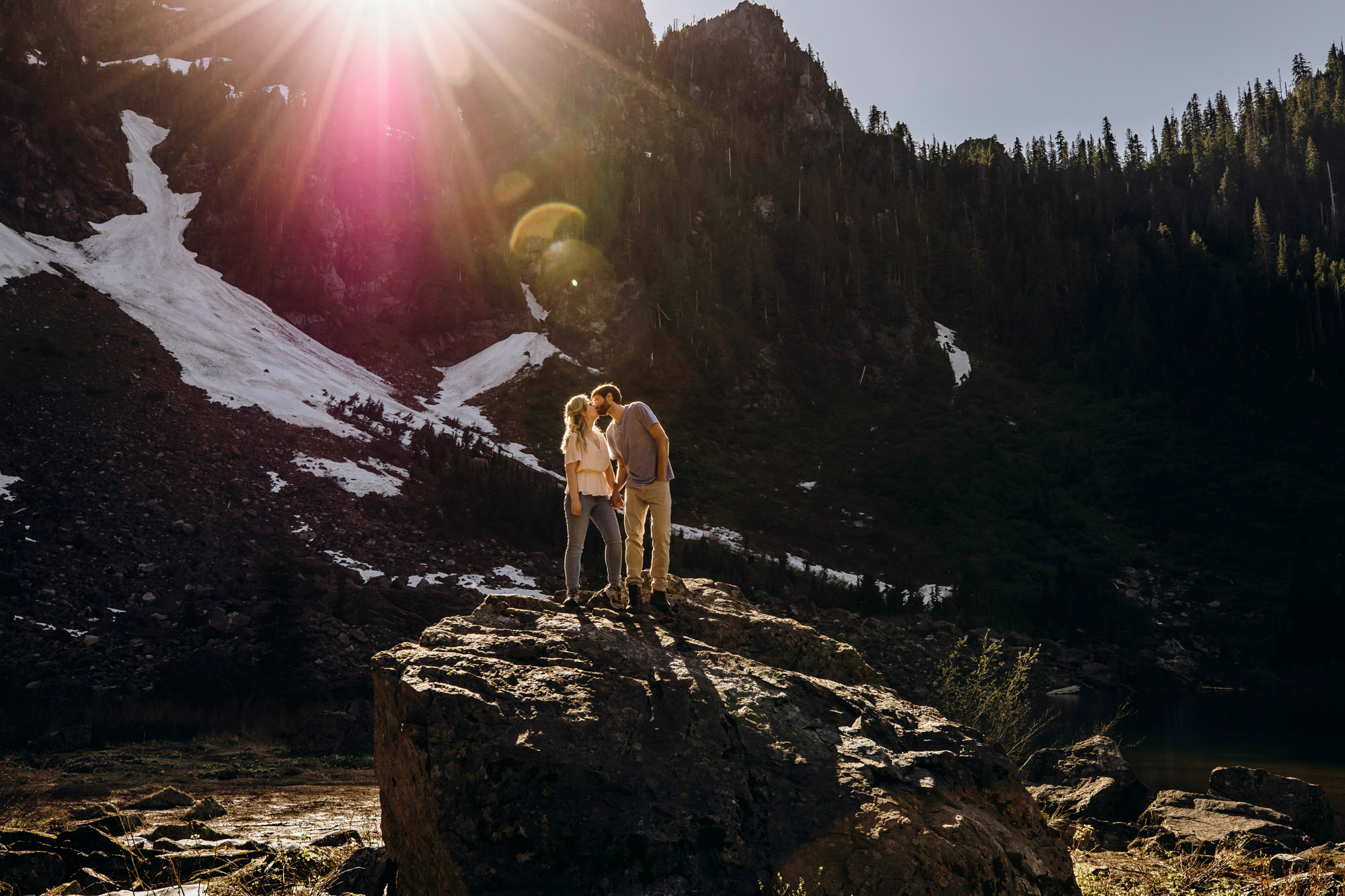 Cascade Mountain adventure engagement session by Seattle wedding photographer James Thomas Long Photography