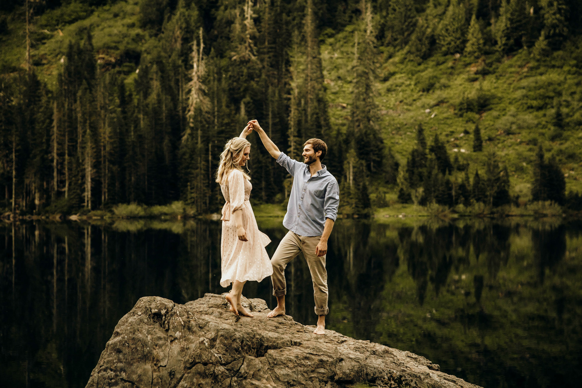 Cascade Mountain adventure engagement session by Seattle wedding photographer James Thomas Long Photography