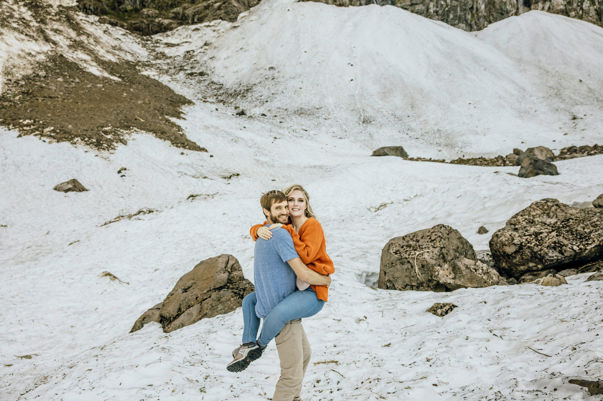 Cascade Mountain adventure engagement session by Seattle wedding photographer James Thomas Long Photography