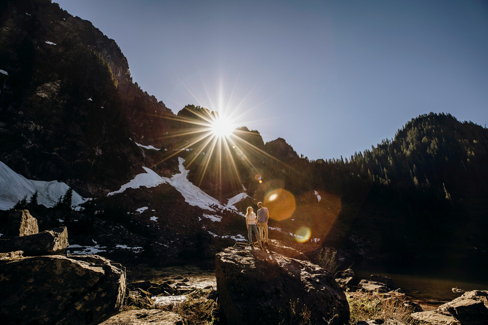 Cascade Mountain adventure engagement session by Seattle wedding photographer James Thomas Long Photography