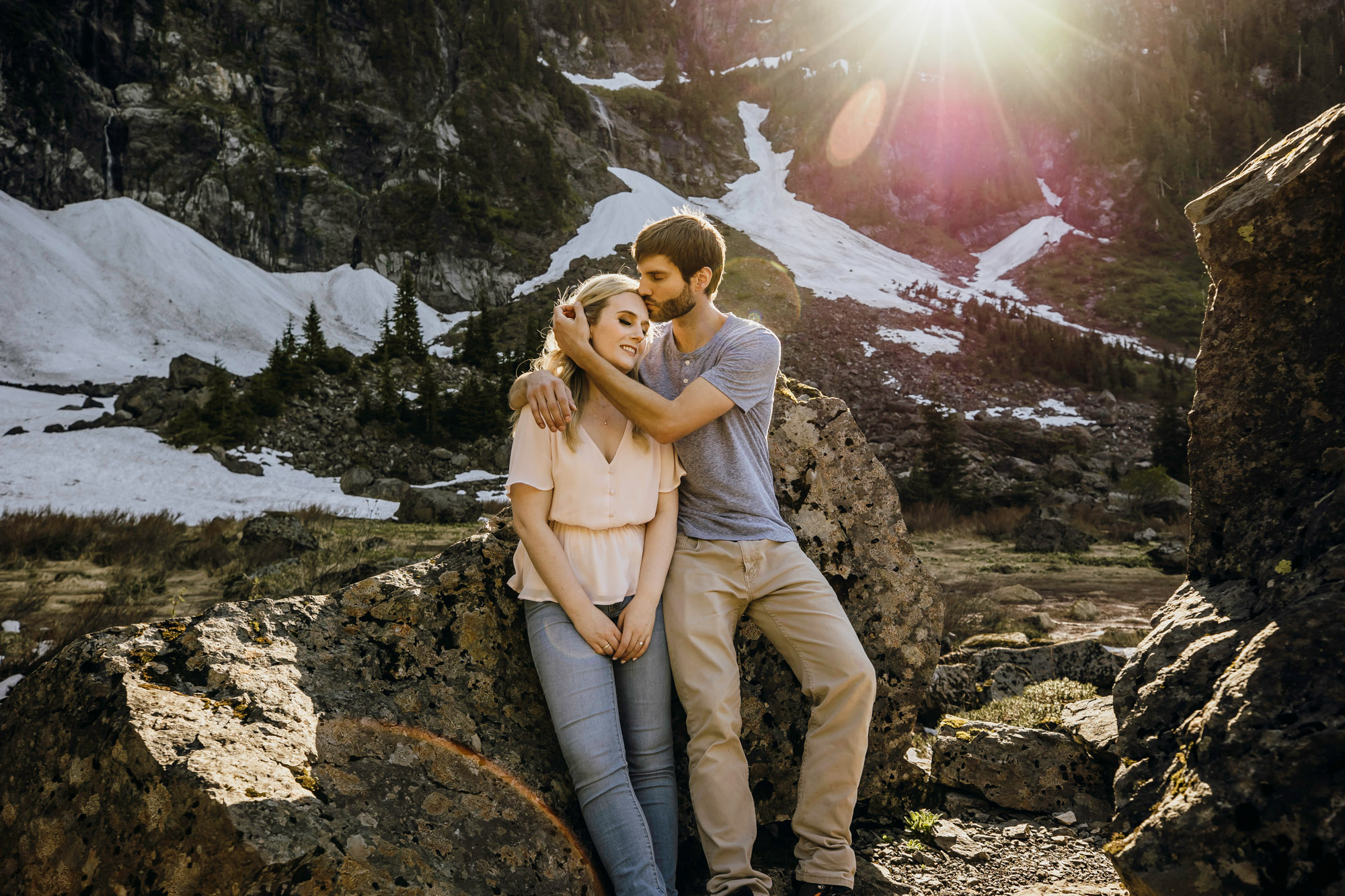 Cascade Mountain adventure engagement session by Seattle wedding photographer James Thomas Long Photography