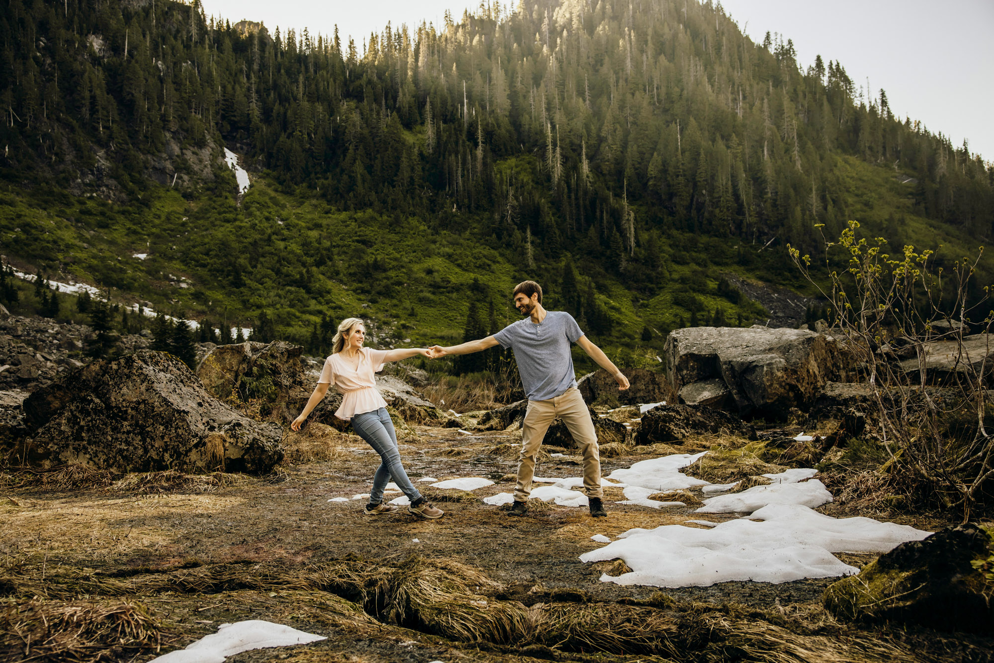 Cascade Mountain adventure engagement session by Seattle wedding photographer James Thomas Long Photography