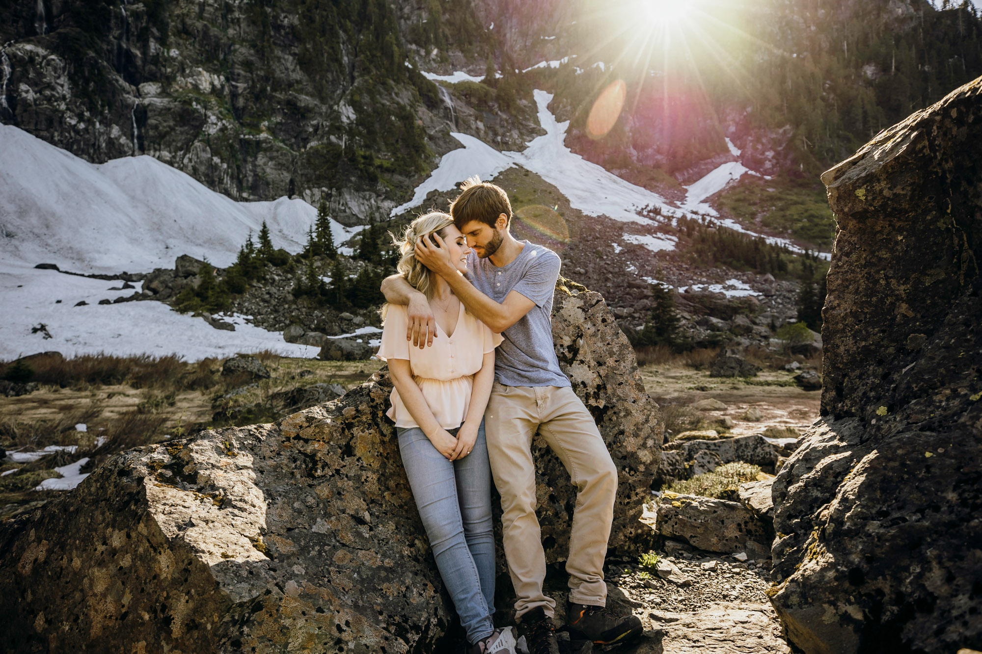 Cascade Mountain adventure engagement session by Seattle wedding photographer James Thomas Long Photography