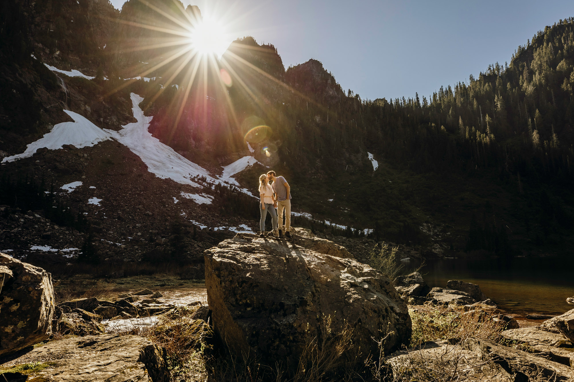 Cascade Mountain adventure engagement session by Seattle wedding photographer James Thomas Long Photography