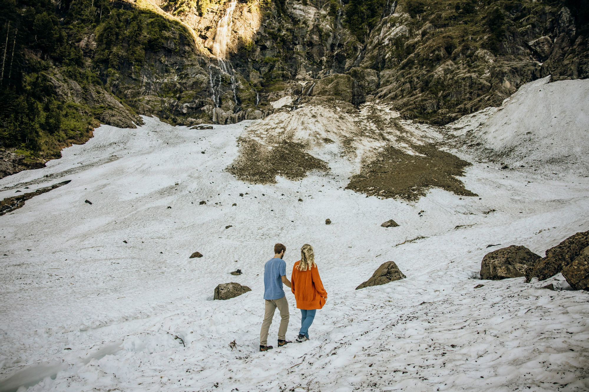 Cascade Mountain adventure engagement session by Seattle wedding photographer James Thomas Long Photography