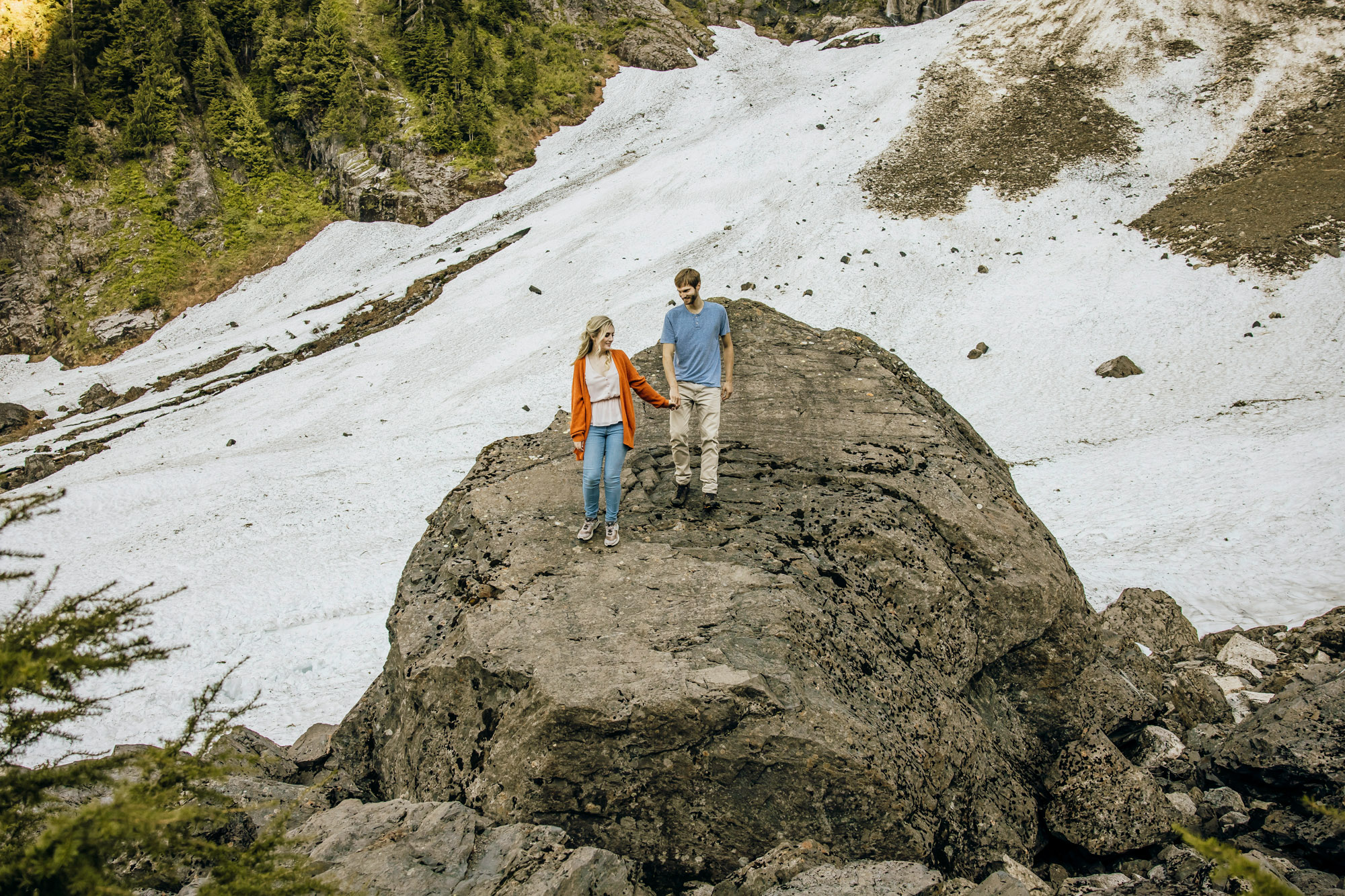 Cascade Mountain adventure engagement session by Seattle wedding photographer James Thomas Long Photography