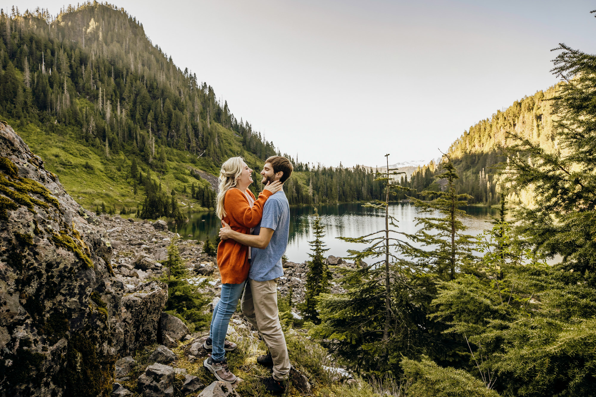 Cascade Mountain adventure engagement session by Seattle wedding photographer James Thomas Long Photography