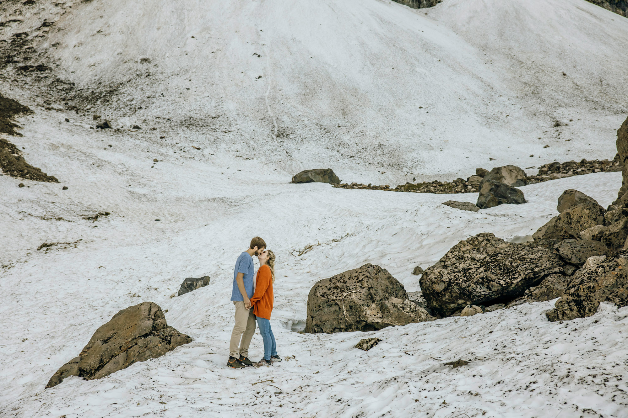 Cascade Mountain adventure engagement session by Seattle wedding photographer James Thomas Long Photography