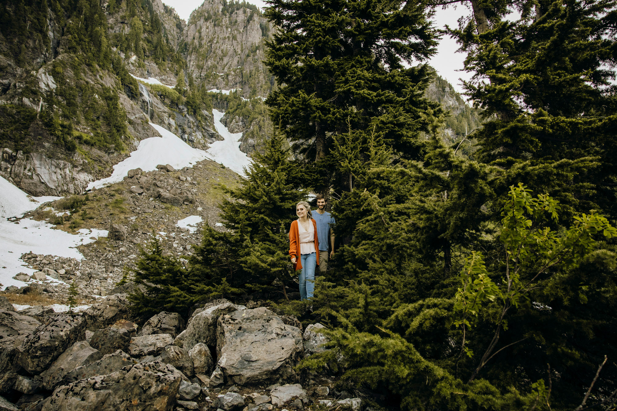 Cascade Mountain adventure engagement session by Seattle wedding photographer James Thomas Long Photography