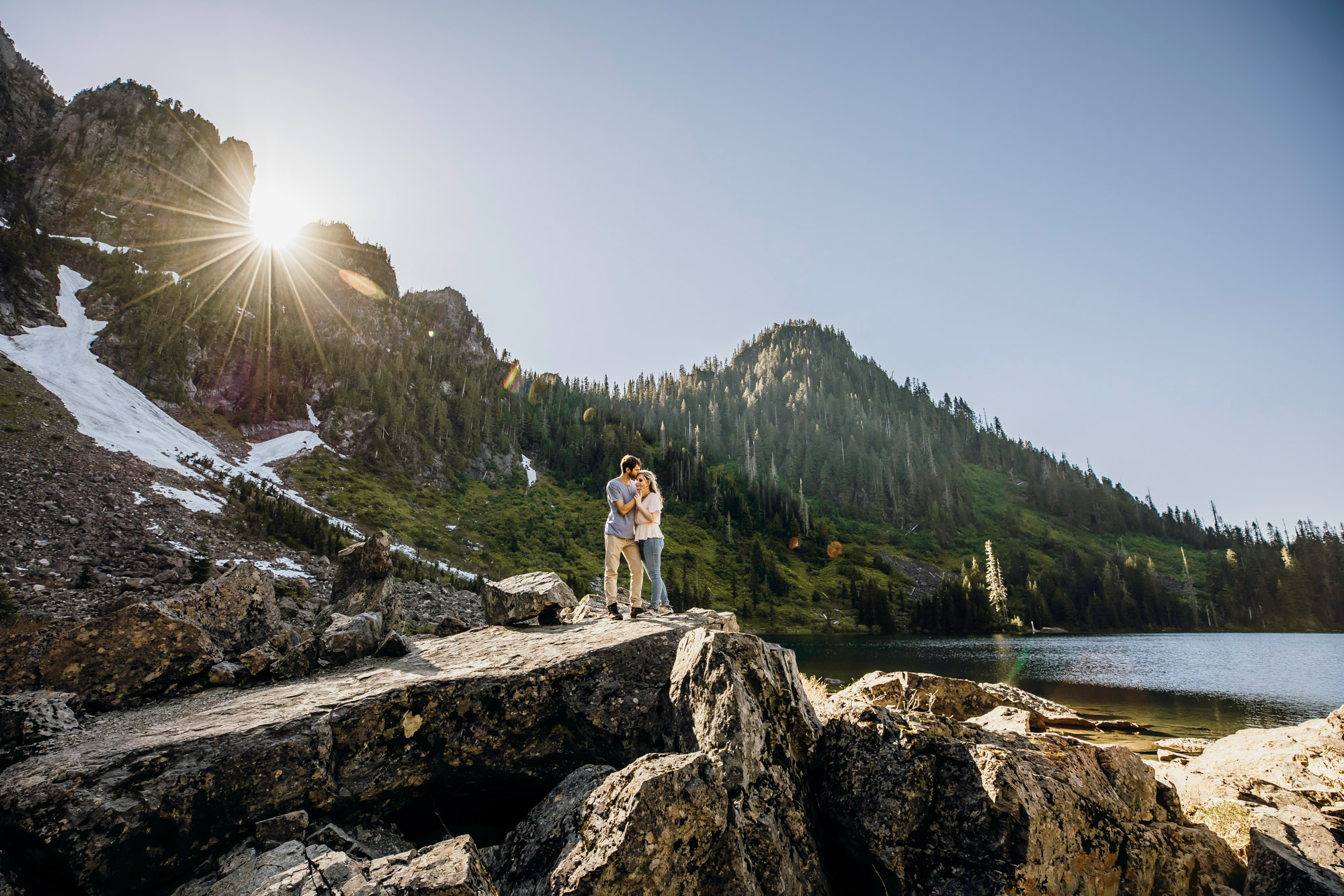 Cascade Mountain adventure engagement session by Seattle wedding photographer James Thomas Long Photography