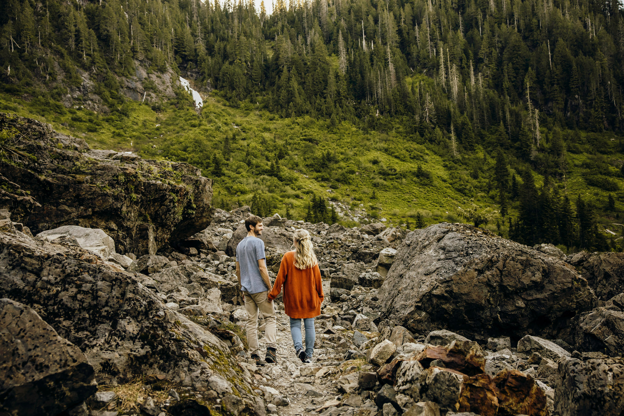 Cascade Mountain adventure engagement session by Seattle wedding photographer James Thomas Long Photography