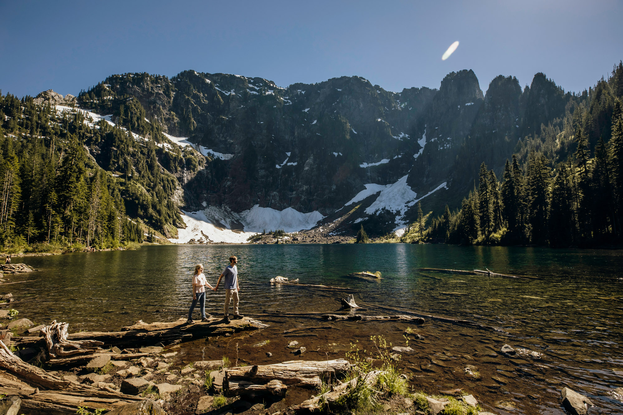 Cascade Mountain adventure engagement session by Seattle wedding photographer James Thomas Long Photography