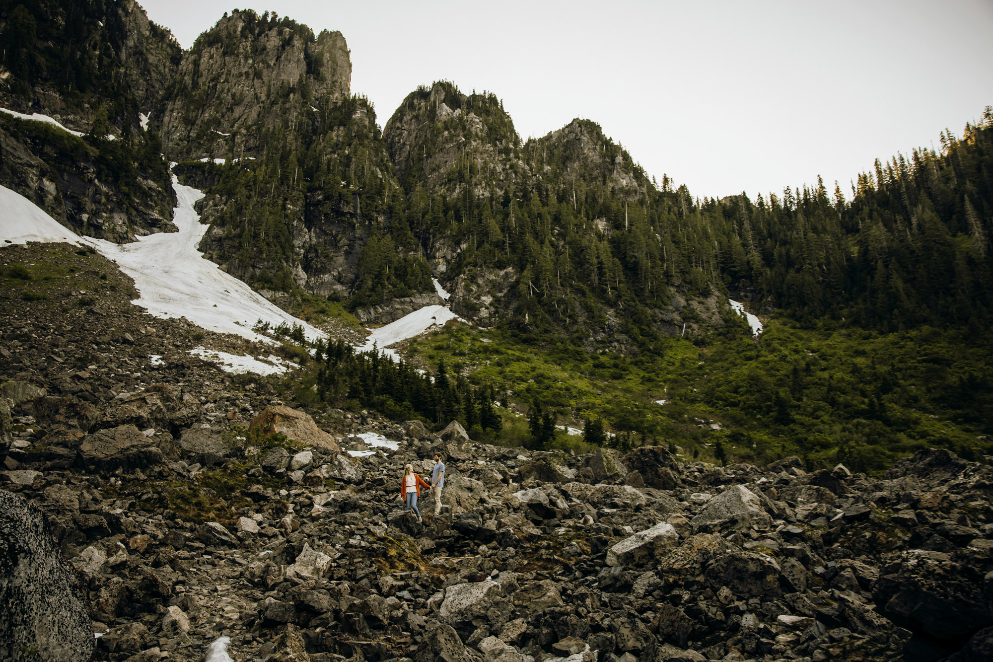 Cascade Mountain adventure engagement session by Seattle wedding photographer James Thomas Long Photography