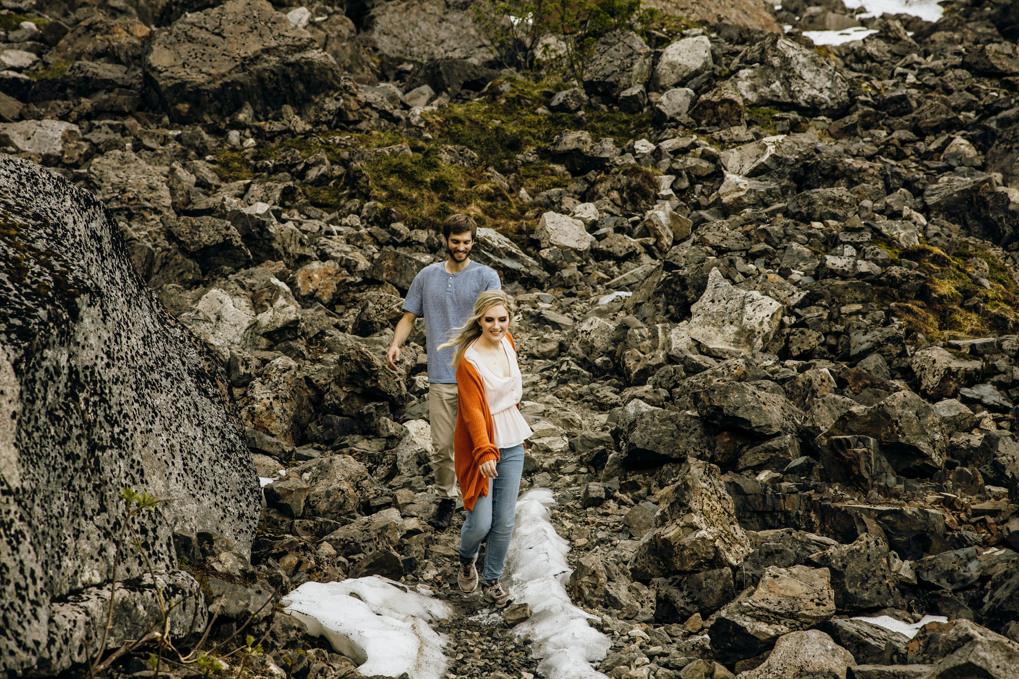 Cascade Mountain adventure engagement session by Seattle wedding photographer James Thomas Long Photography