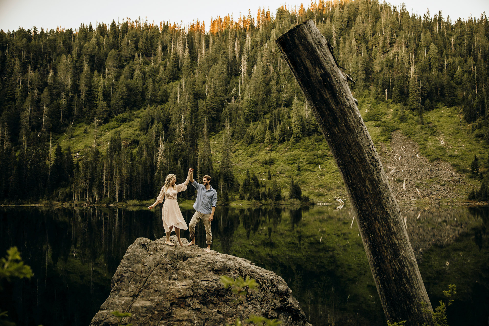 Cascade Mountain adventure engagement session by Seattle wedding photographer James Thomas Long Photography