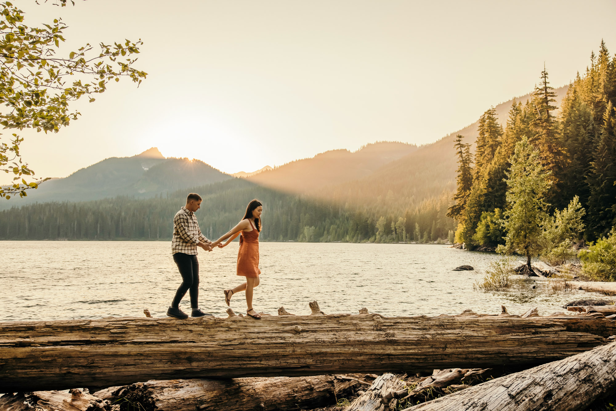 Snoqualmie Pass adventure engagement session by Snoqualmie wedding photographer James Thomas Long Photography