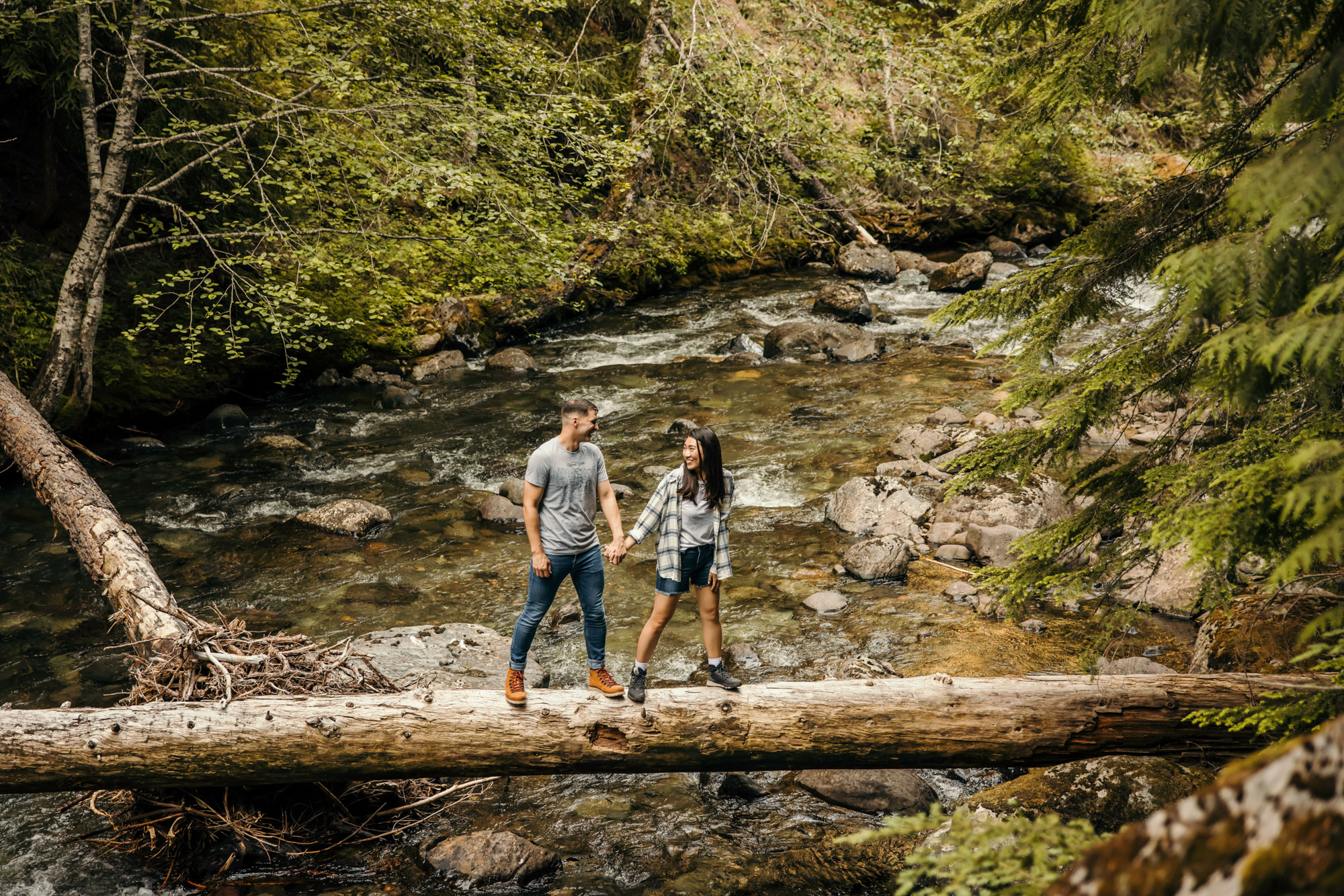 Snoqualmie Pass adventure engagement session by Snoqualmie wedding photographer James Thomas Long Photography