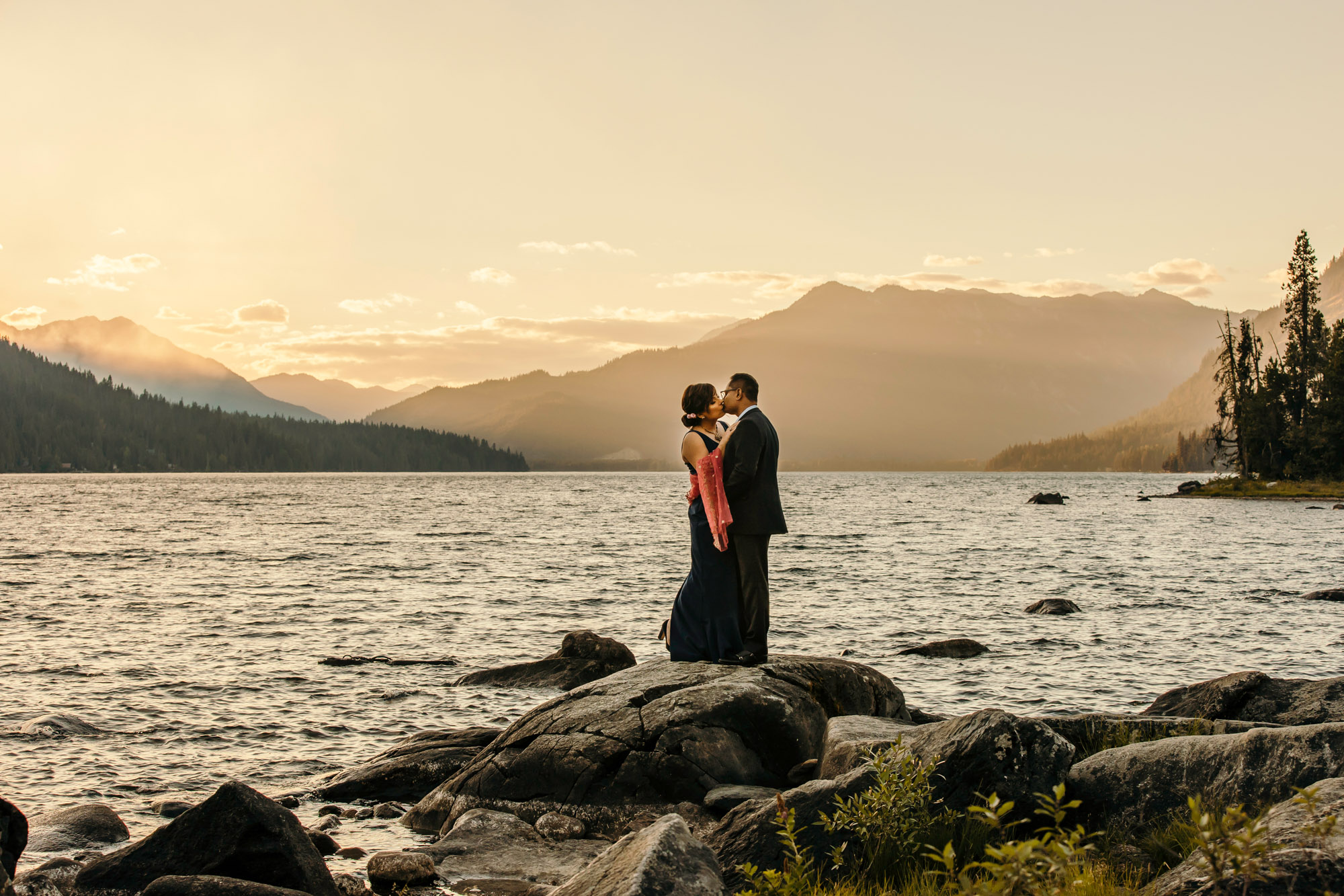 Wenatchee Cascade Mountain adventure engagement session by Seattle wedding photographer James Thomas Long Photography