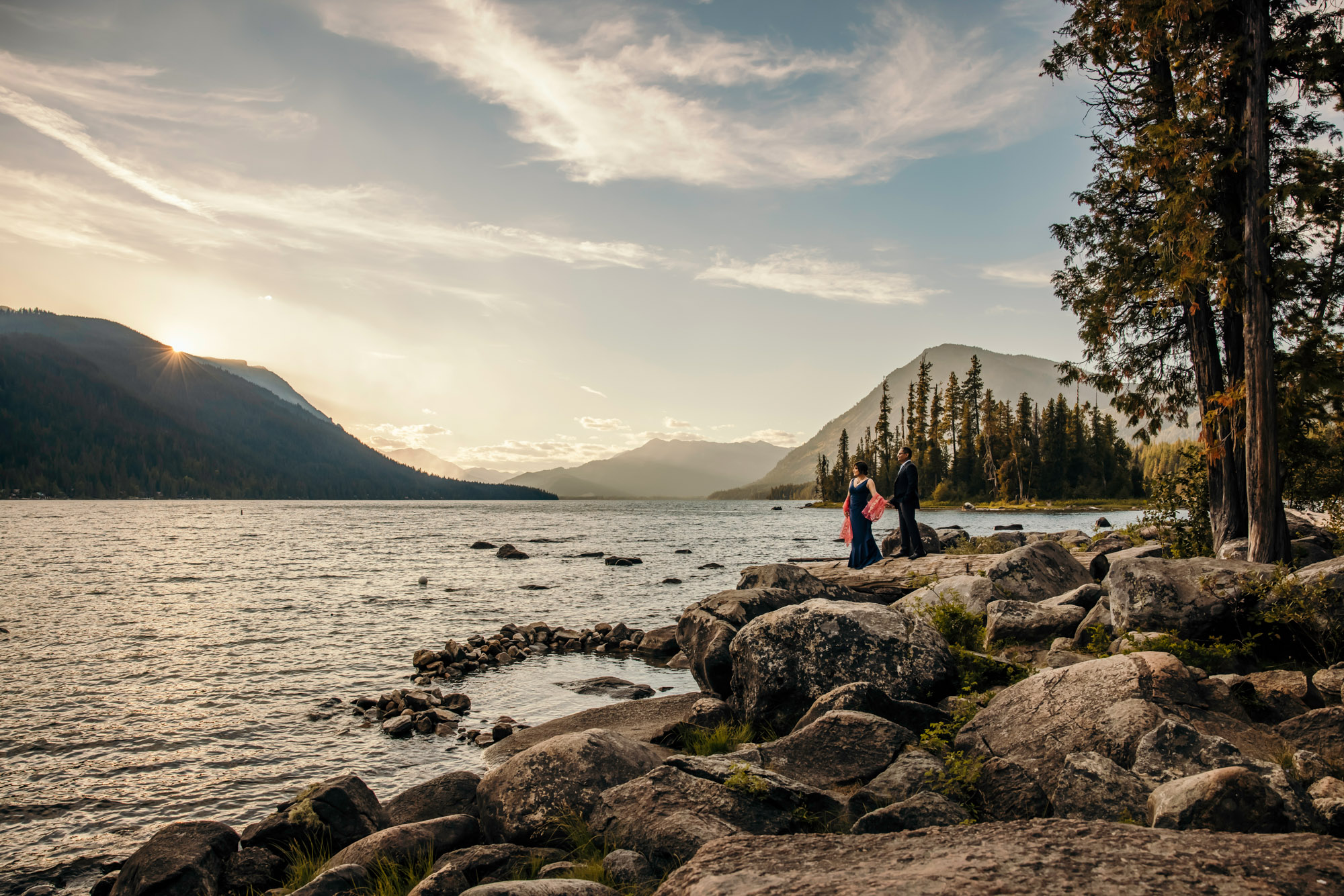 Wenatchee Cascade Mountain adventure engagement session by Seattle wedding photographer James Thomas Long Photography