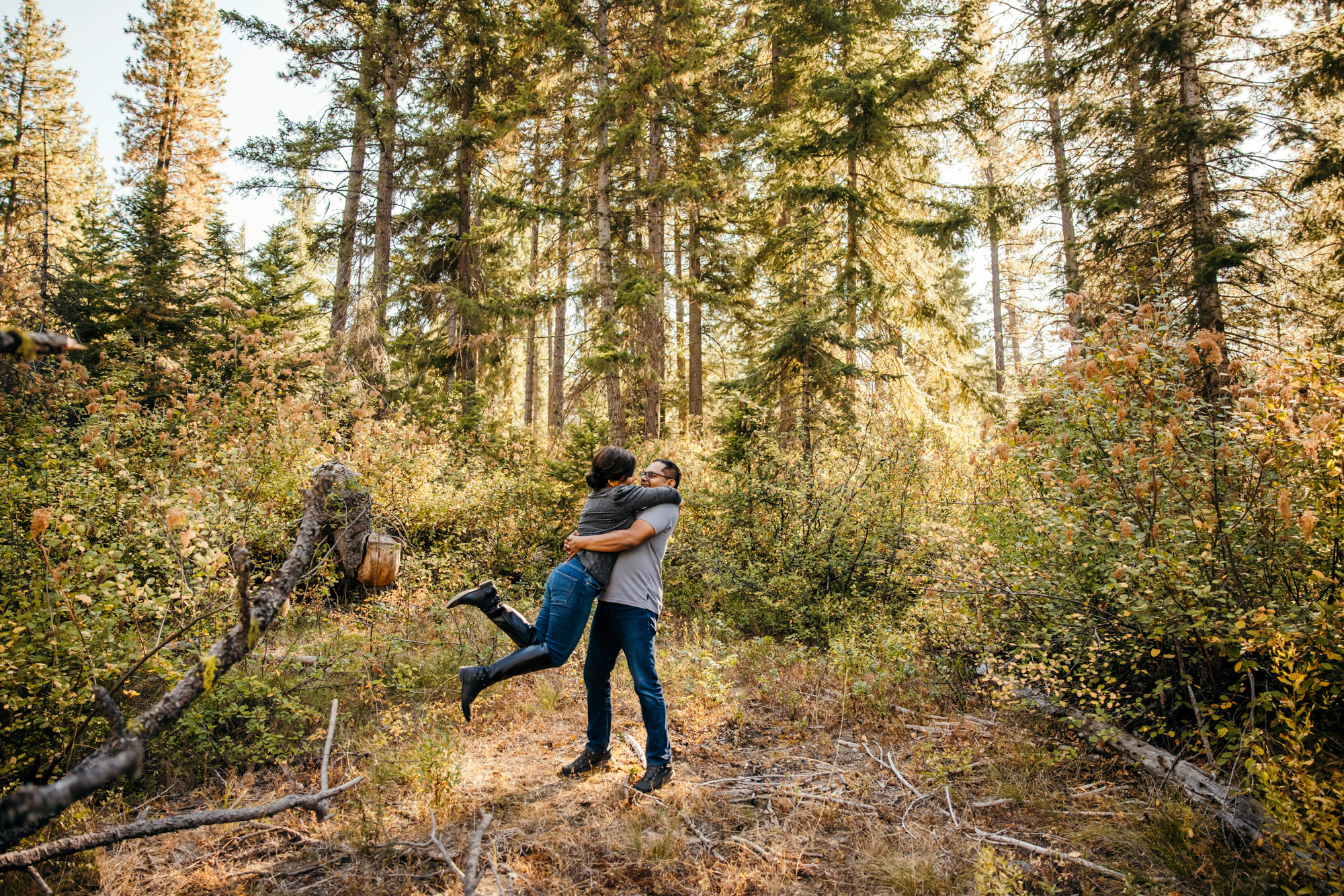 Wenatchee Cascade Mountain adventure engagement session by Seattle wedding photographer James Thomas Long Photography