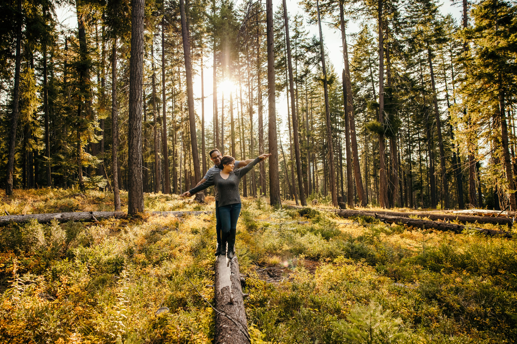 Wenatchee Cascade Mountain adventure engagement session by Seattle wedding photographer James Thomas Long Photography