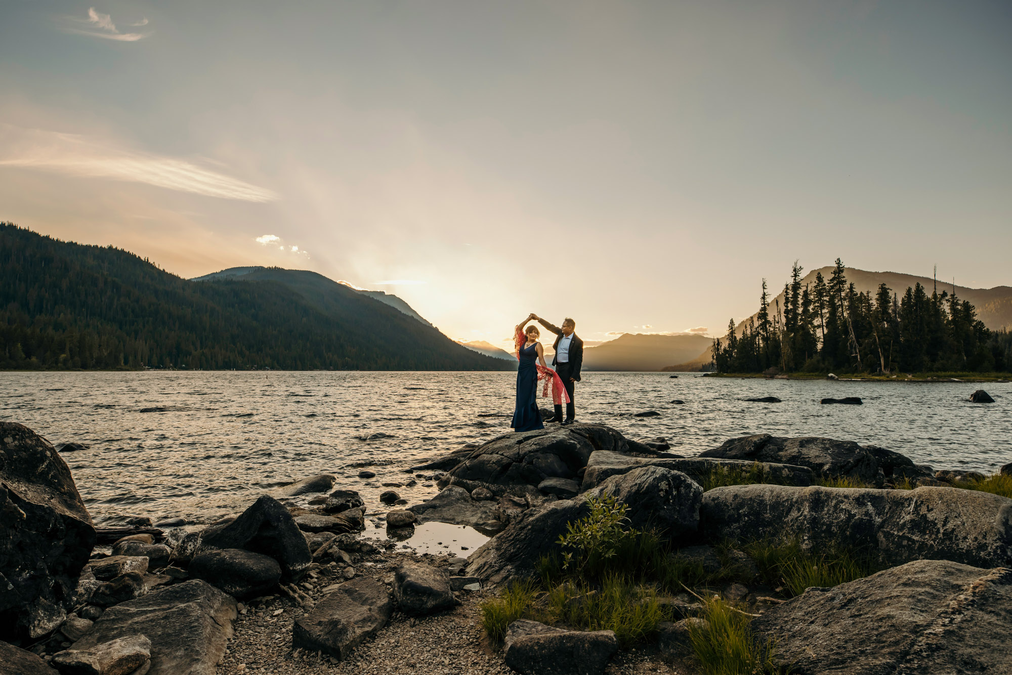 Wenatchee Cascade Mountain adventure engagement session by Seattle wedding photographer James Thomas Long Photography