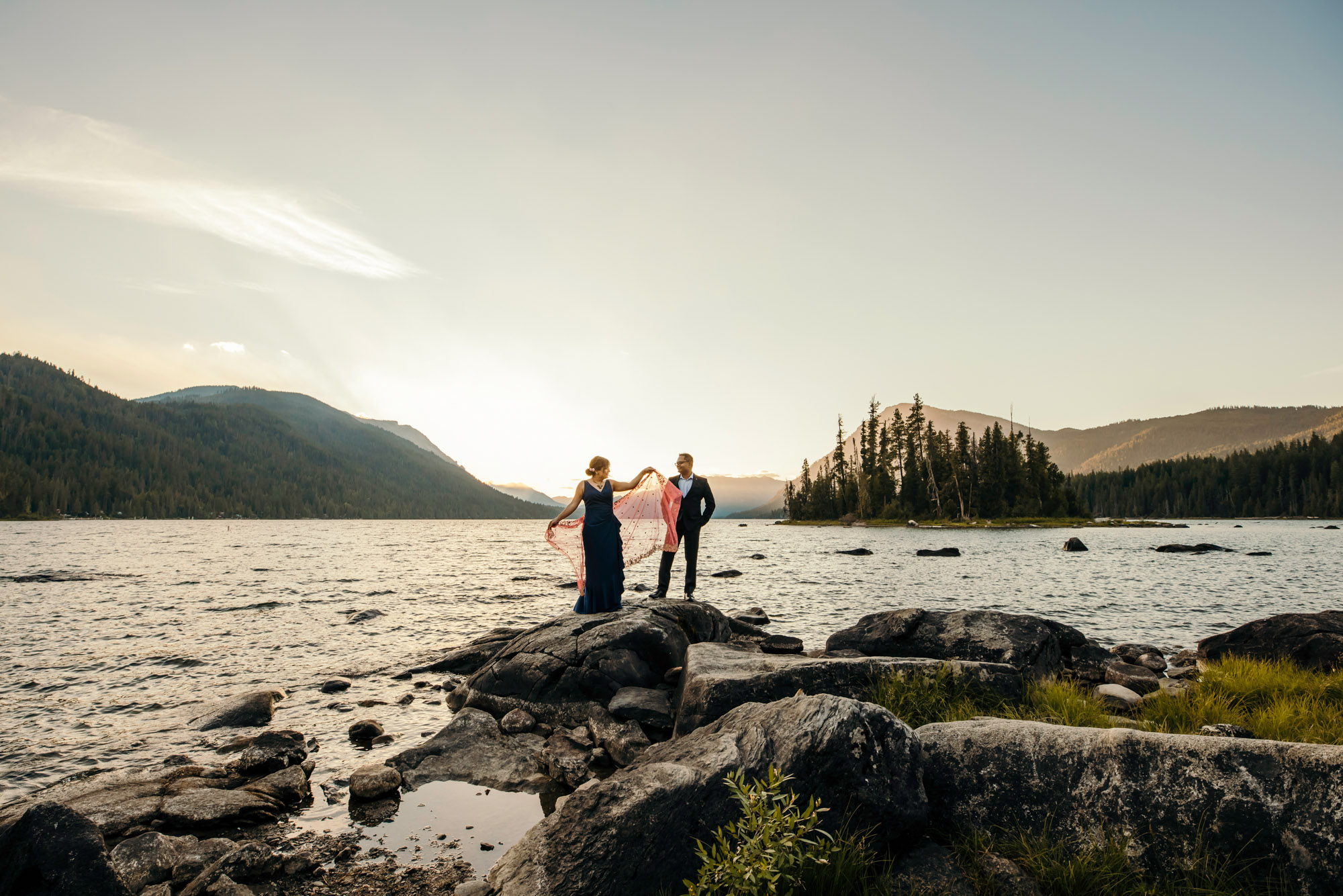 Wenatchee Cascade Mountain adventure engagement session by Seattle wedding photographer James Thomas Long Photography