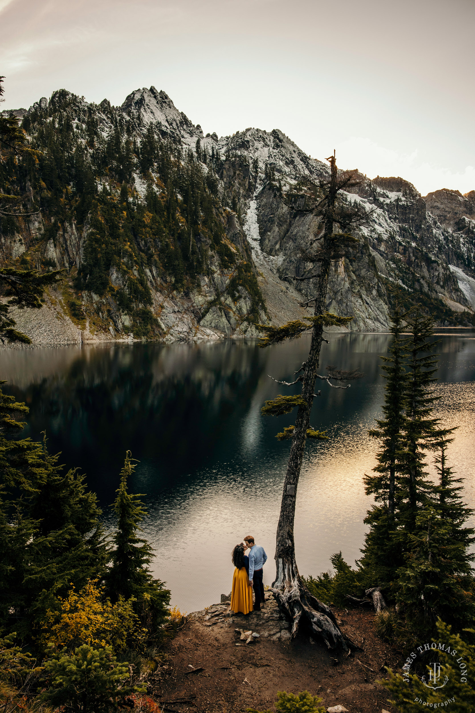 Cascade mountain adventure engagement session by Snoqualmie wedding photographer James Thomas Long Photography