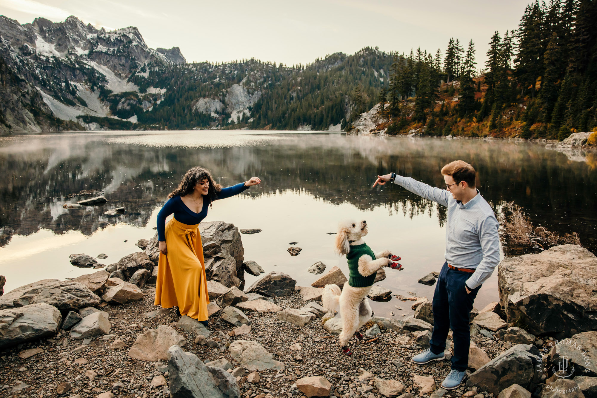 Cascade mountain adventure engagement session by Snoqualmie wedding photographer James Thomas Long Photography