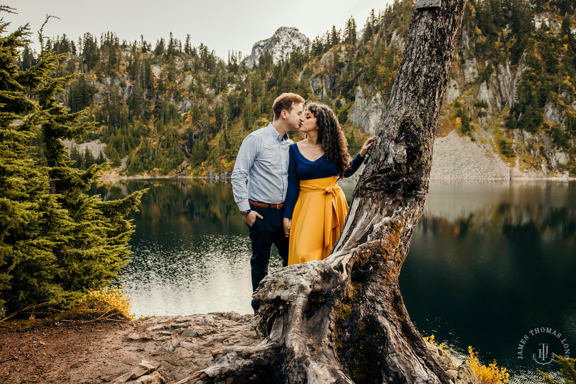 Cascade mountain adventure engagement session by Snoqualmie wedding photographer James Thomas Long Photography