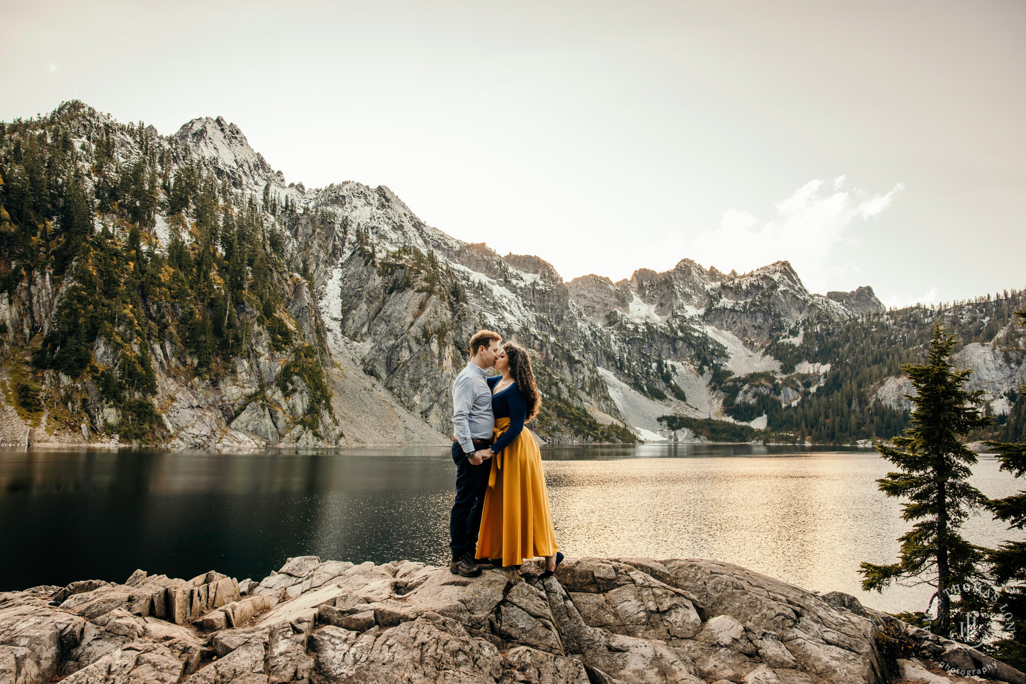 Cascade mountain adventure engagement session by Snoqualmie wedding photographer James Thomas Long Photography