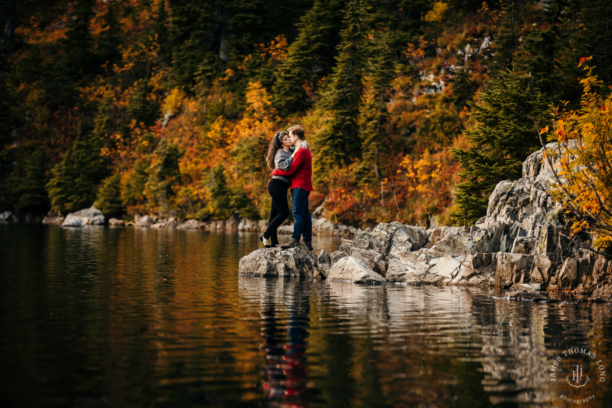 Cascade mountain adventure engagement session by Snoqualmie wedding photographer James Thomas Long Photography