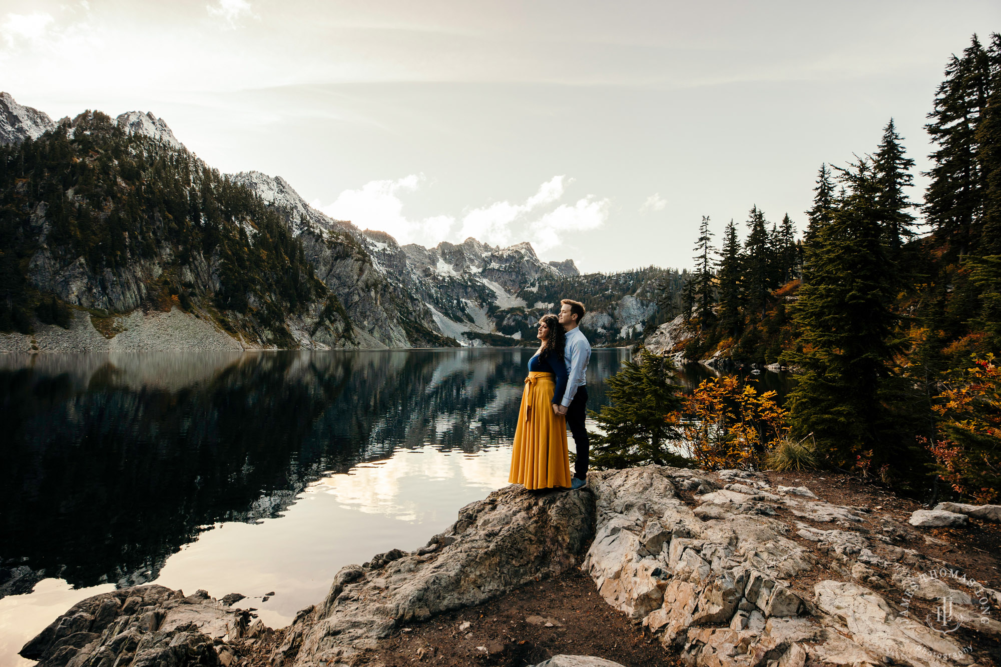 Cascade mountain adventure engagement session by Snoqualmie wedding photographer James Thomas Long Photography