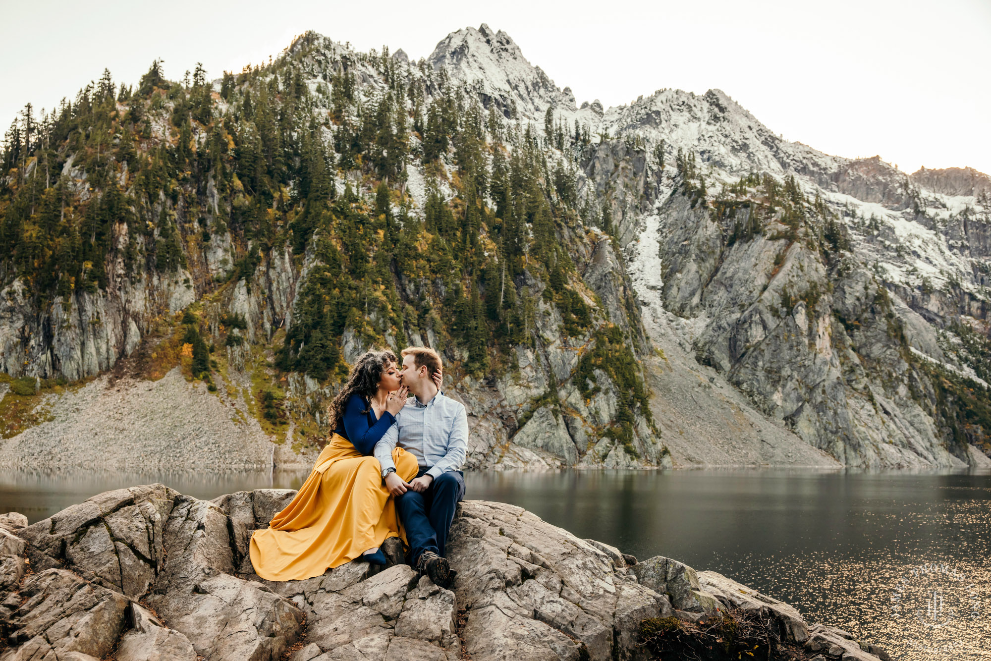 Cascade mountain adventure engagement session by Snoqualmie wedding photographer James Thomas Long Photography