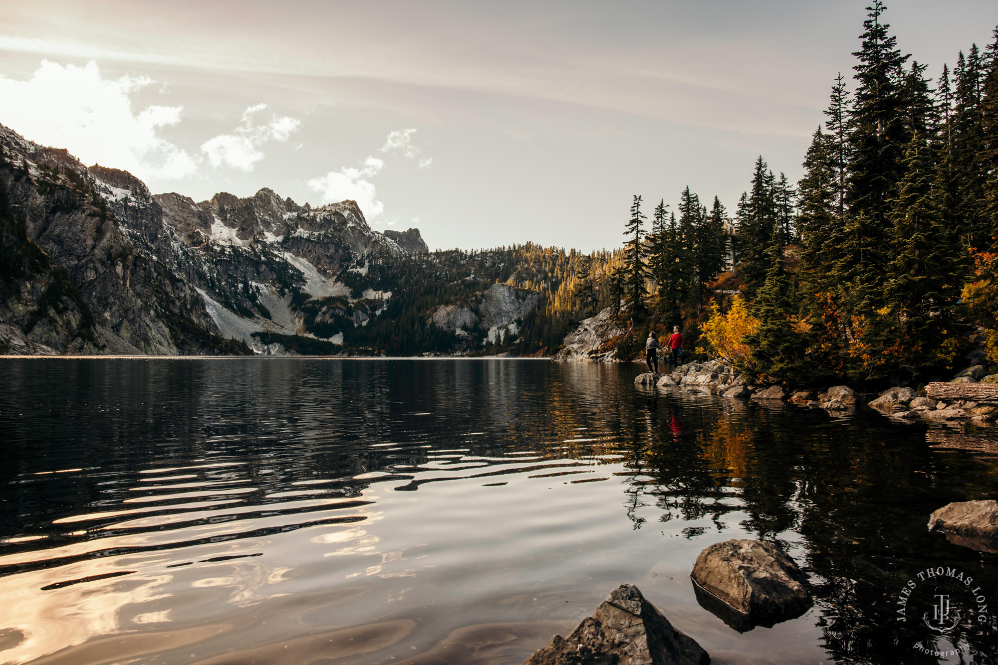 Cascade mountain adventure engagement session by Snoqualmie wedding photographer James Thomas Long Photography