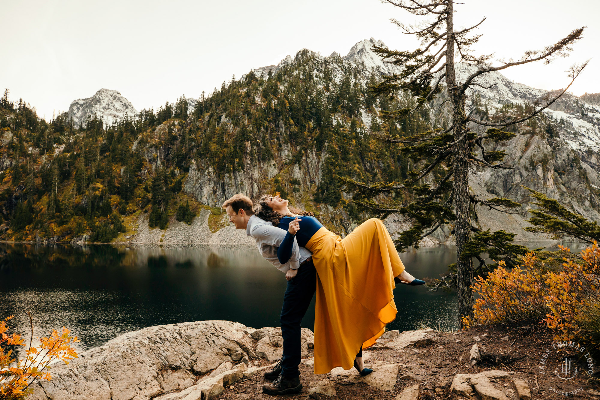 Cascade mountain adventure engagement session by Snoqualmie wedding photographer James Thomas Long Photography