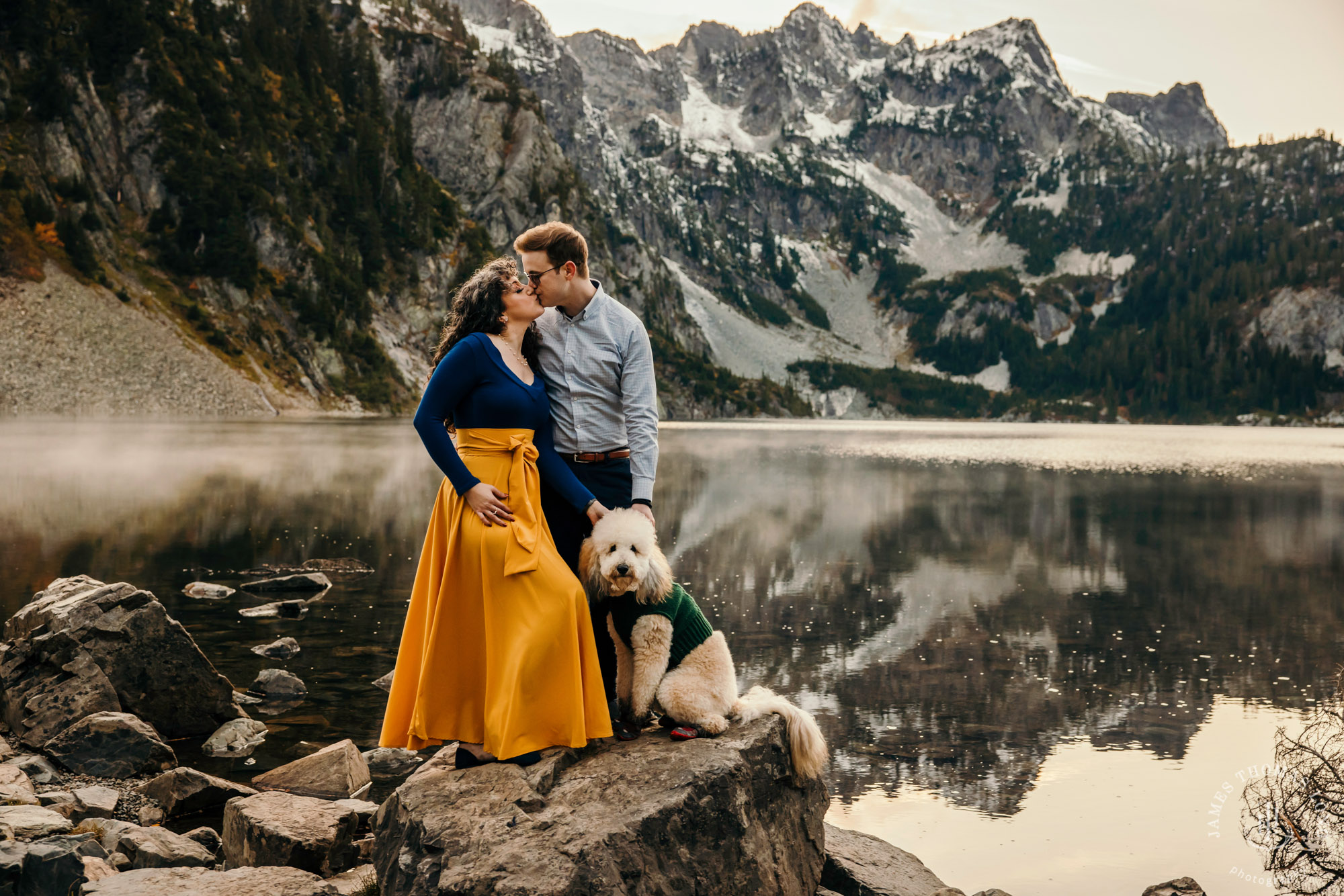 Cascade mountain adventure engagement session by Snoqualmie wedding photographer James Thomas Long Photography