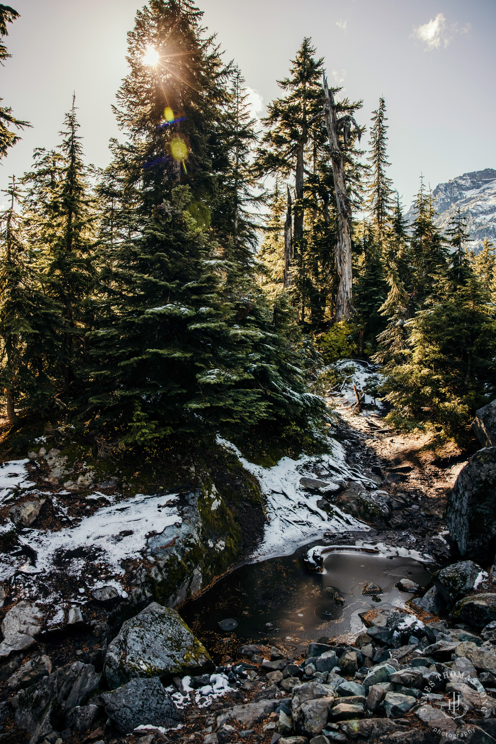 Cascade mountain adventure engagement session by Snoqualmie wedding photographer James Thomas Long Photography