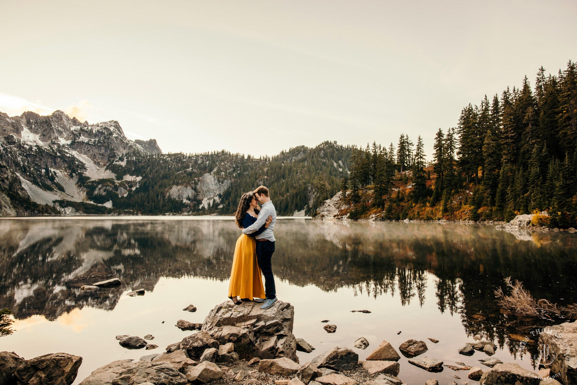 Cascade mountain adventure engagement session by Snoqualmie wedding photographer James Thomas Long Photography